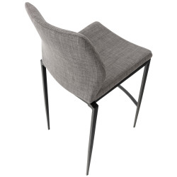 Taburete De Bar Matola Tapizado En Tela Gris,Negro