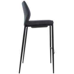 Taburete De Bar Matola Tapizado En Tela Gris oscuro,Negro