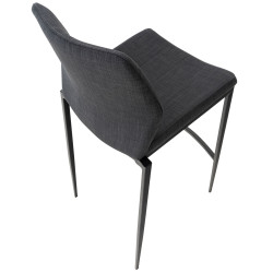 Taburete De Bar Matola Tapizado En Tela Gris oscuro,Negro