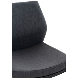 Taburete De Bar Matola Tapizado En Tela Gris oscuro,Negro