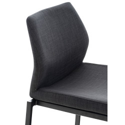 Taburete De Bar Matola Tapizado En Tela Gris oscuro,Negro