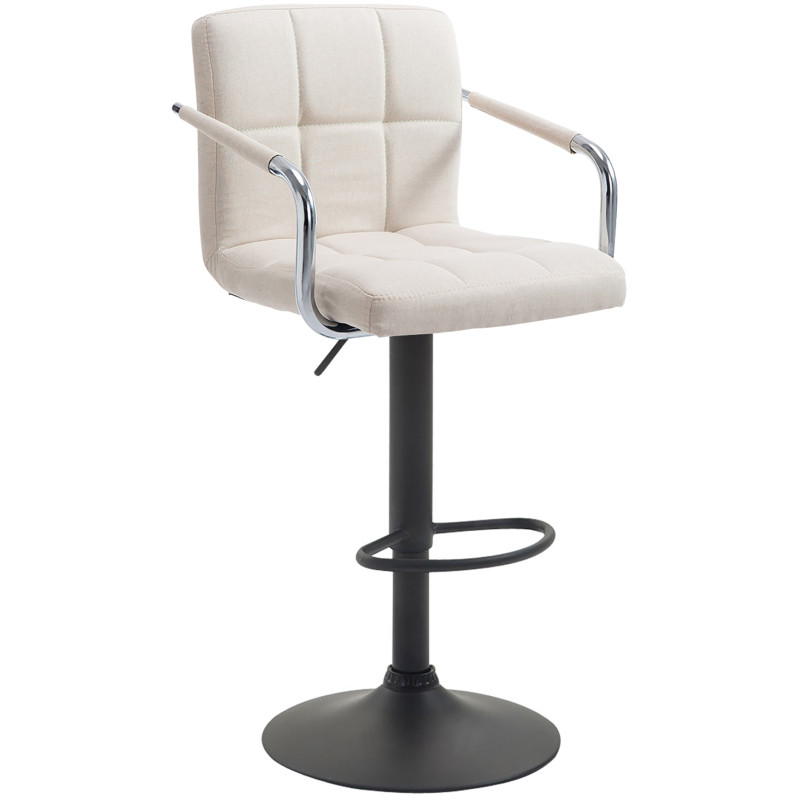 Taburete Lucy V2 Tapizado En Tela Beige,Negro