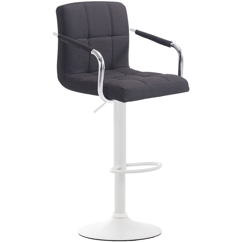 Taburete Lucy V2 Tapizado En Tela Negro,Blanco