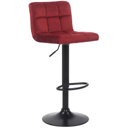 Taburete Feni En Terciopelo Rojo
