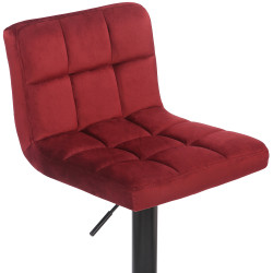 Taburete Feni En Terciopelo Rojo
