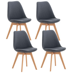 Set De 4 Sillas De Comedor Linares Gris oscuro,Tela