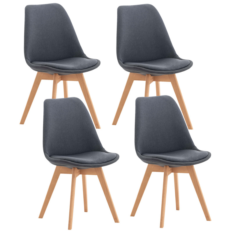 Set De 4 Sillas De Comedor Linares Gris oscuro,Tela