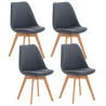Set De 4 Sillas De Comedor Linares Gris oscuro,Tela
