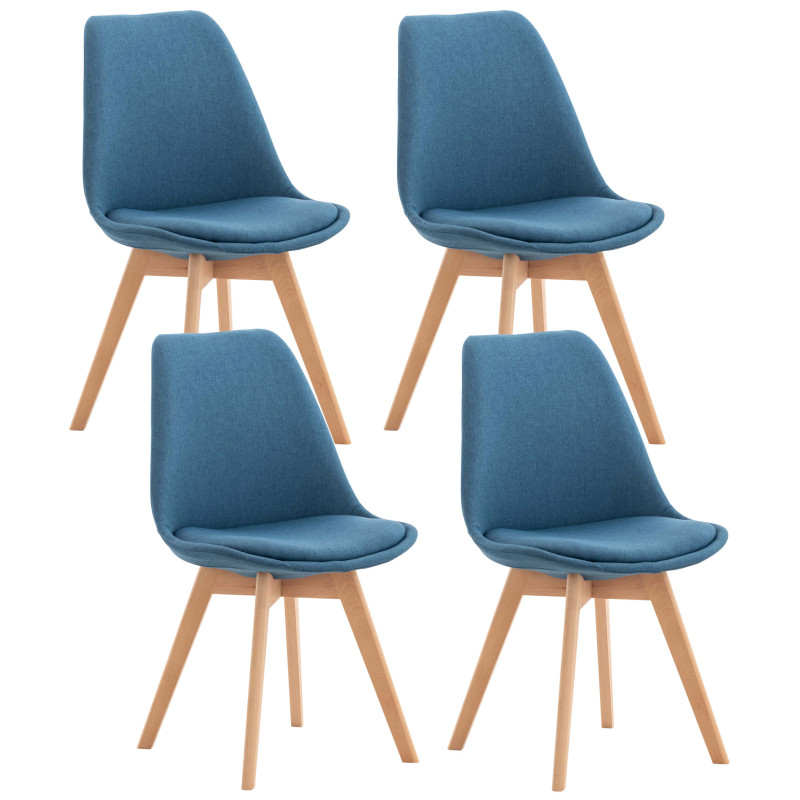 Set De 4 Sillas De Comedor Linares Azul,Tela
