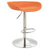 Taburete Anaheim Tapizado En Tela Naranja,Cromado
