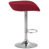 Taburete Anaheim Tapizado En Tela Rojo,Cromado