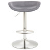 Taburete Anaheim Tapizado En Tela Gris,Cromado