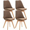 Set De 4 Sillas De Comedor Linares Marrón oscuro,Terciopelo