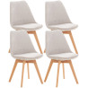 Set De 4 Sillas De Comedor Linares Gris claro,Terciopelo
