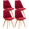 Set De 4 Sillas De Comedor Linares Rojo,Terciopelo
