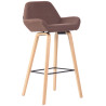 Taburete de bar Newnan de 4 patas con estructura de tela Marrón,Natural (roble)