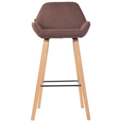Taburete de bar Newnan de 4 patas con estructura de tela Marrón,Natural (roble)