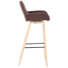 Taburete de bar Newnan de 4 patas con estructura de tela Marrón,Natural (roble)