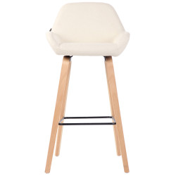 Taburete de bar Newnan de 4 patas con estructura de tela Crema,Natural (roble)