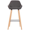 Taburete de bar Newnan de 4 patas con estructura de tela Gris oscuro,Natural (roble)