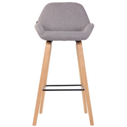 Taburete de bar Newnan de 4 patas con estructura de tela Gris,Natural (roble)