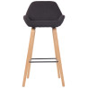 Taburete de bar Newnan de 4 patas con estructura de tela Negro,Natural (roble)