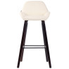 Taburete de bar Newnan de 4 patas con estructura de tela Crema,Nogal (roble)