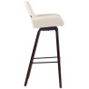 Taburete de bar Newnan de 4 patas con estructura de tela Crema,Nogal (roble)