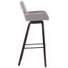 Taburete de bar Newnan de 4 patas con estructura de tela Gris,Nogal (roble)