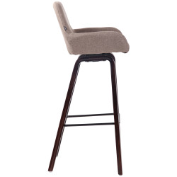 Taburete de bar Newnan de 4 patas con estructura de tela Gris topo,Nogal (roble)