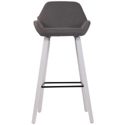 Taburete de bar Newnan de 4 patas con estructura de tela Gris oscuro,Blanco (roble)