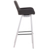 Taburete de bar Newnan de 4 patas con estructura de tela Gris oscuro,Blanco (roble)
