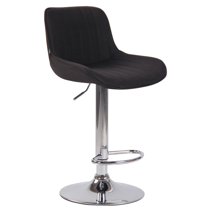 Taburete de bar Lentini en tela Negro,Cromado