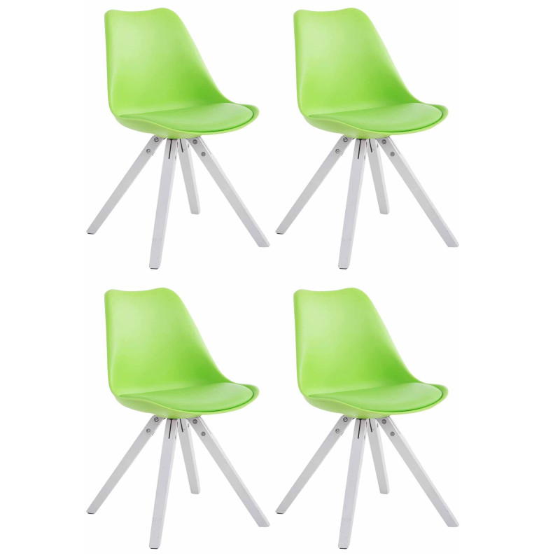 4er Set Stühle Toulouse Kunstleder weiß Square