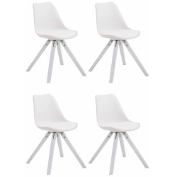 4er Set Stühle Toulouse Kunstleder weiß Square