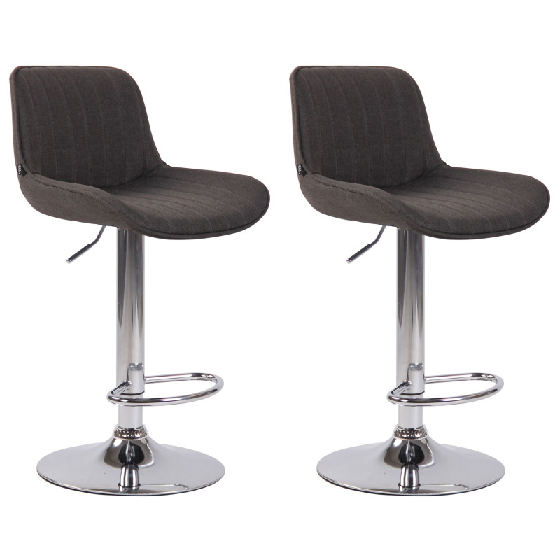 2er Set Barhocker Lentini Stoff chrom