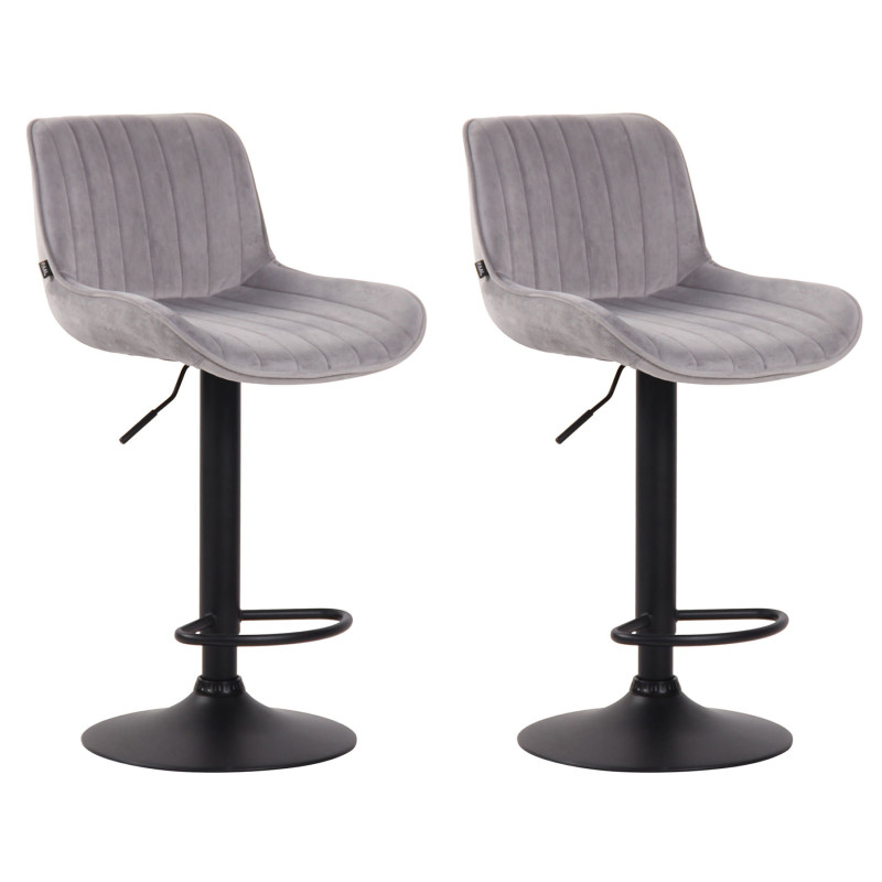 2er Set Barhocker Lentini Samt schwarz