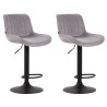 2er Set Barhocker Lentini Samt schwarz