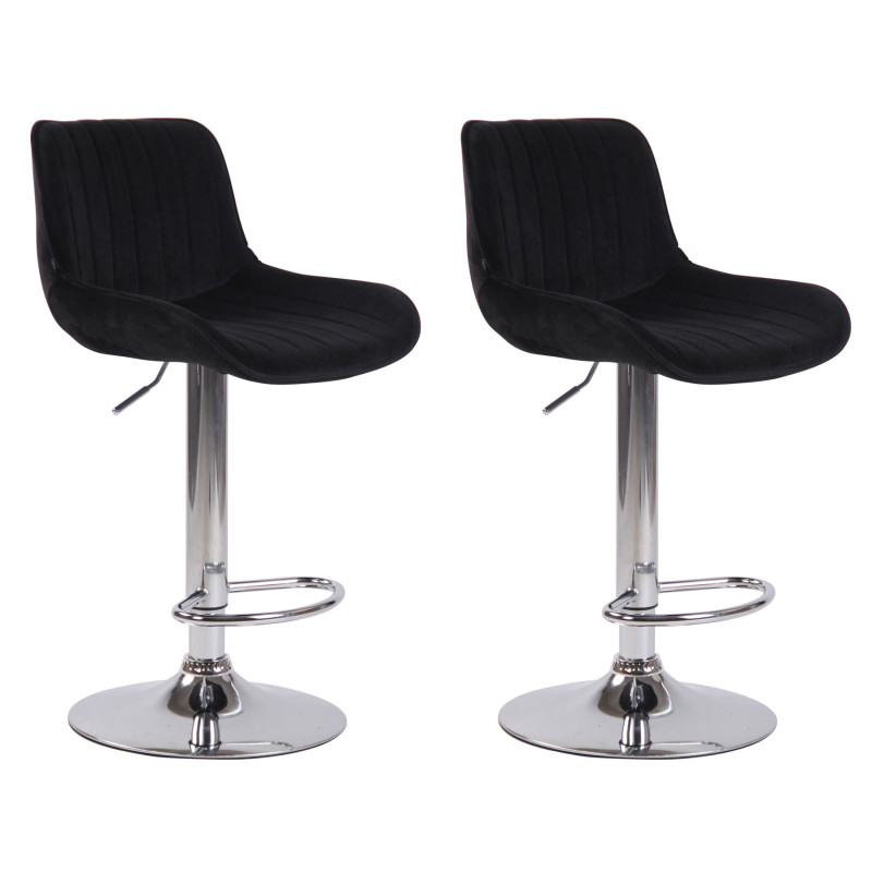 2er Set Barhocker Lentini Samt chrom